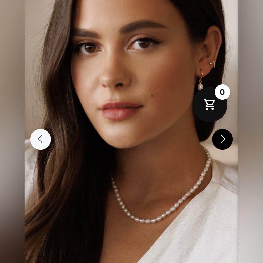 Fresh water pearl necklace. NWOT never worn, perfect condition. 17” with 2” ext